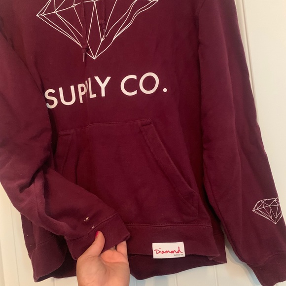 DIAMOND SUPPLY hoodie MAROON - Picture 4 of 4